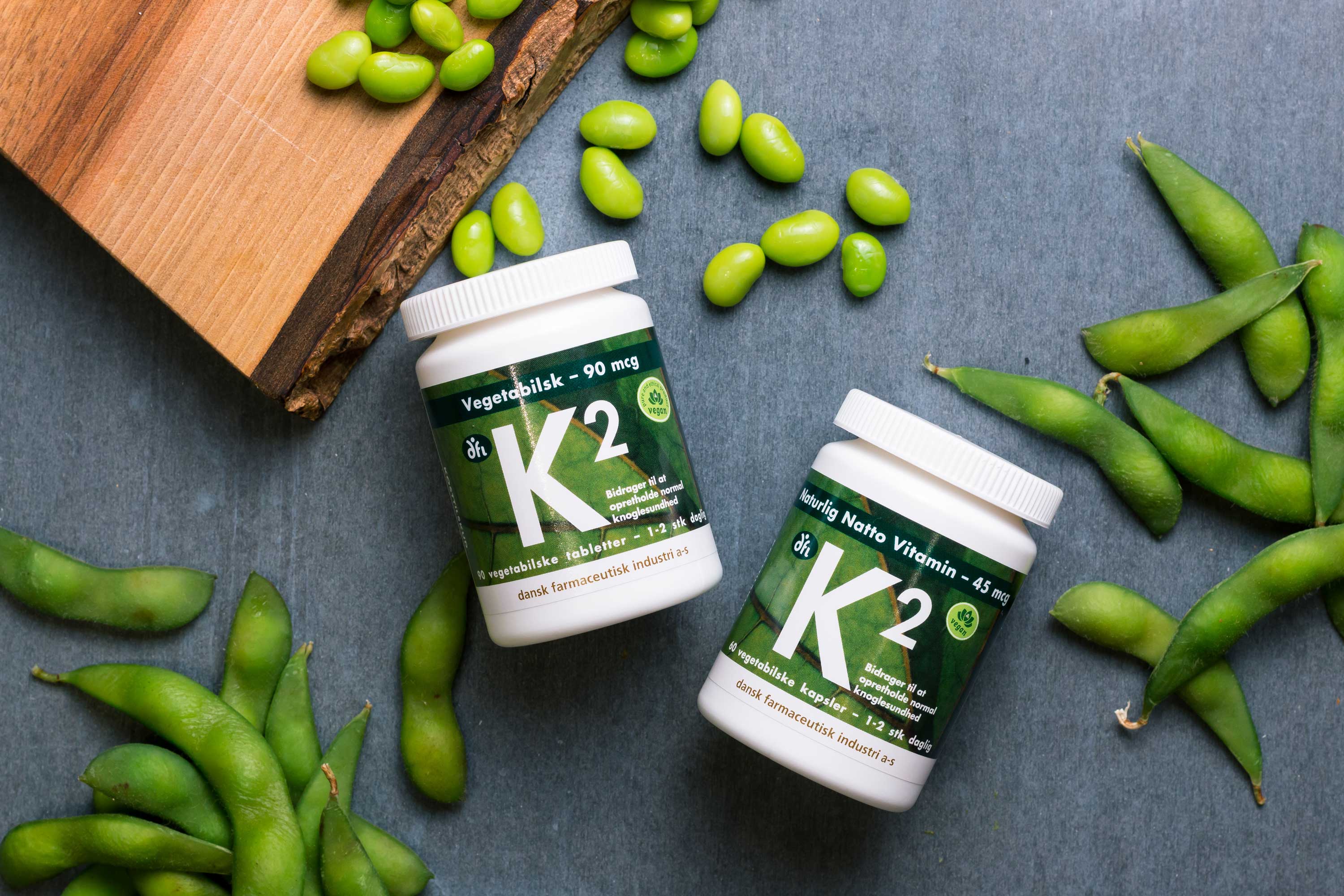 Vegansk Vitamin K2 45mcg og vitamin K2 90 mcg fra Grønne Vitaminer